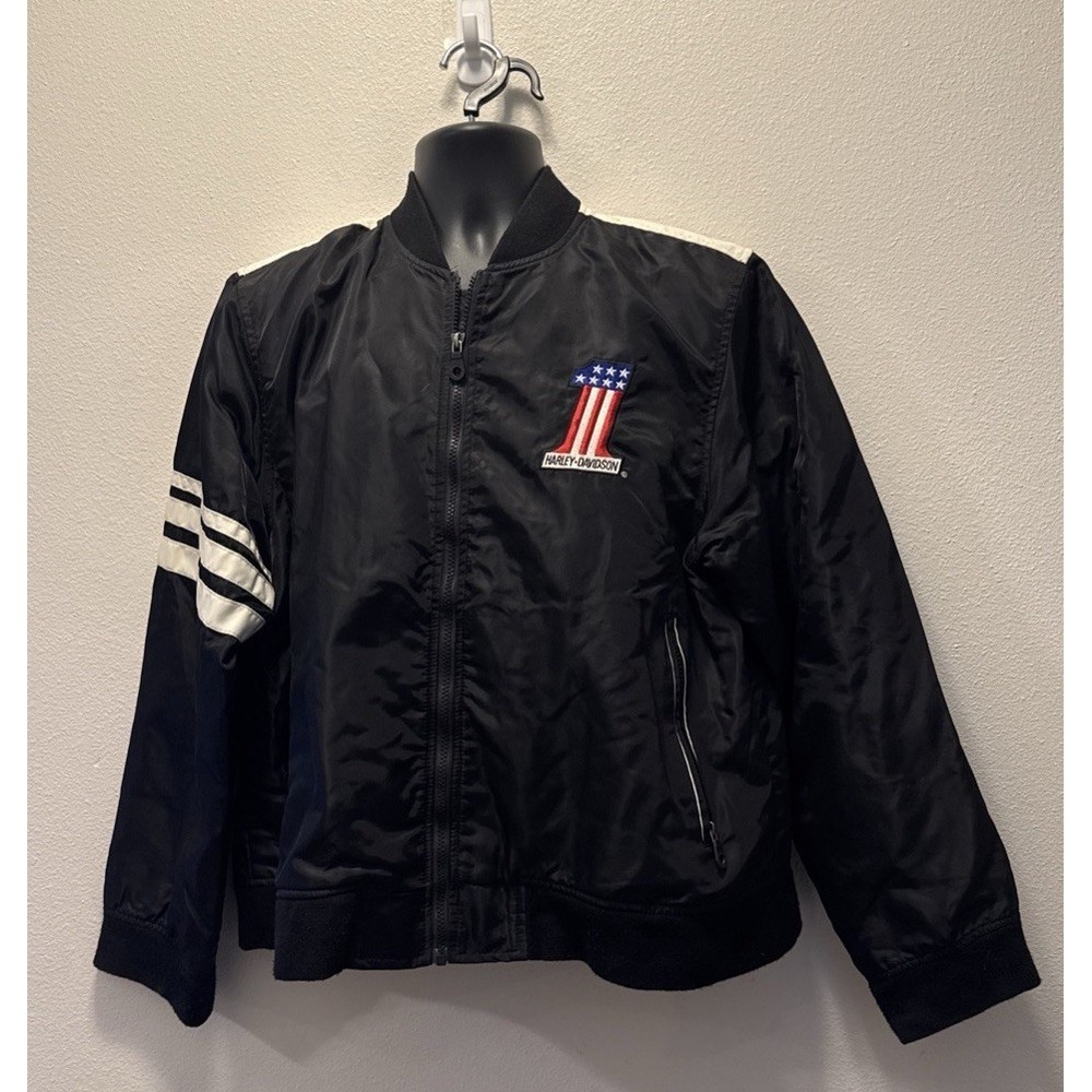 Vintage Harley Davidson Bomber Motorcycle Racing Jacket with 1 Logo- 1W Women's